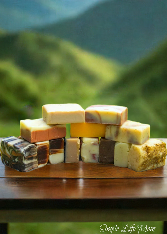 5lbs NATURAL SOAP BARS - 20 handmade soap bars, you choose, all natural cold processed soap with essential oils, party favors