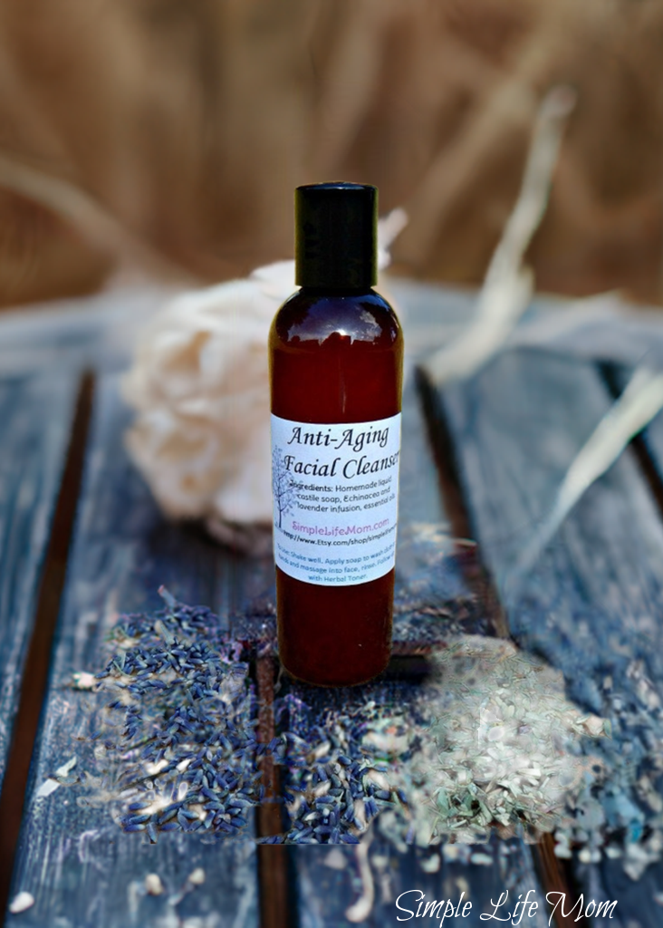 ANTI AGING FACIAL CLEANSER - Natural Face Wash, lavender herbal infusion, anti wrinkle